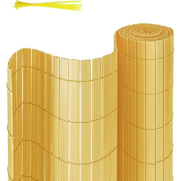 Hengda Pvc Privacy Schermo Recinzione Privacy Per Recinzione Giardino Resistente Alle Intemperie Bambù 120X700Cm-image