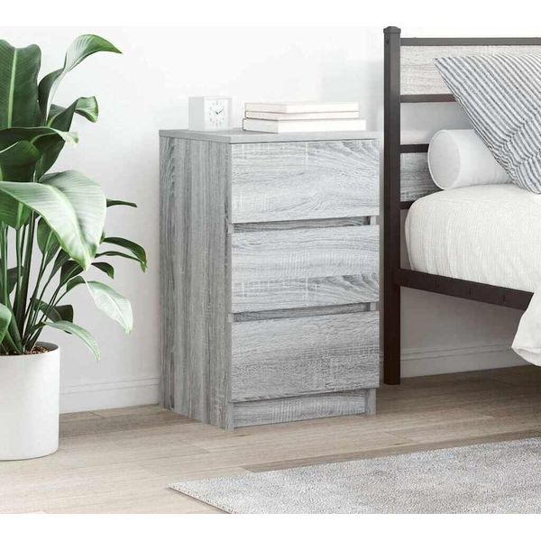 Maison Exclusive - Comodini Con 3 Cassetti, 2 Pezzi, Grigio Sonoma, 39X35X65 Cm-image