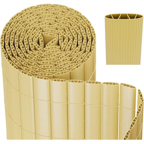 Clanmacy Pvc Privacy Schermo Recinzione Privacy Per Recinzione Giardino Resistente Alle Intemperie Bambù 140X800Cm-image