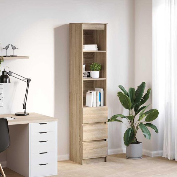 2025 Cloris Vetrinetta Alta Rovere Sonoma 37,5X35X180 Cm Materiale Legno - Cassettiere Vendita7636334 1Pacco-image