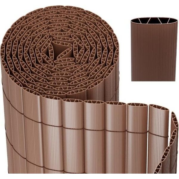 Aopunly Pvc Privacy Screen Schermo Privacy Per Recinzione Giardino Resistente Alle Intemperie Marrone 90X700Cm-image