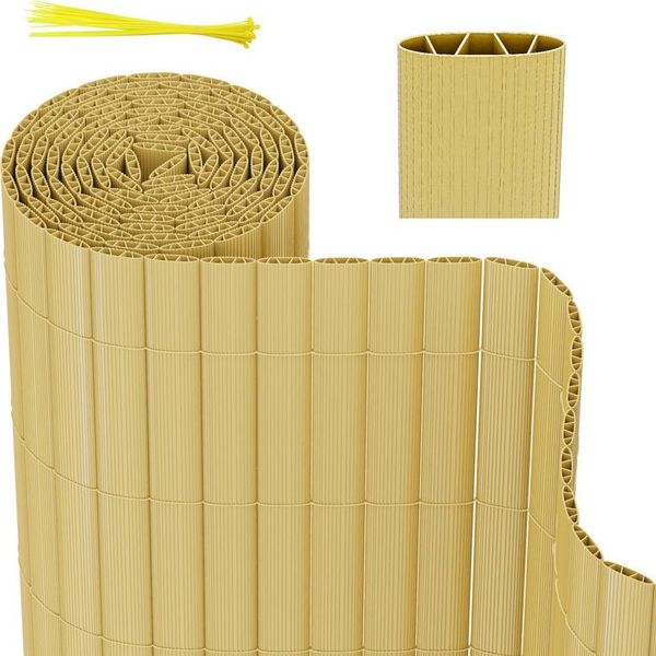 Jopassy Pvc Privacy Schermo Recinzione Privacy Per Recinzione Giardino Resistente Alle Intemperie Bambù 80X700Cm-image