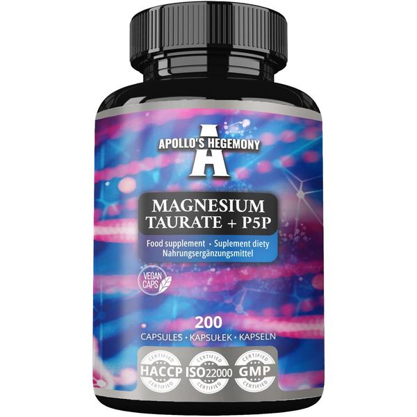 Magnesio Taurato + P-5-P 140 Mg Per Dose - 200 Capsule Vegane-image