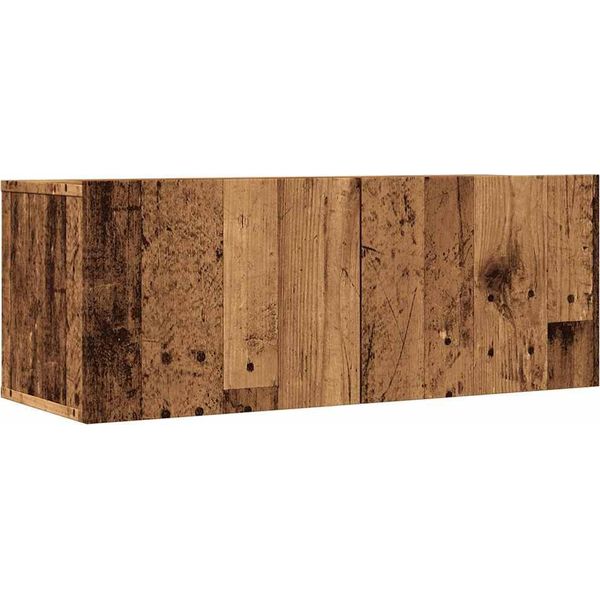 Vidaxl Mobili Tv A Parete 2 Pz. Aspetto Legno Vecchio 80X30X30 Cm-image