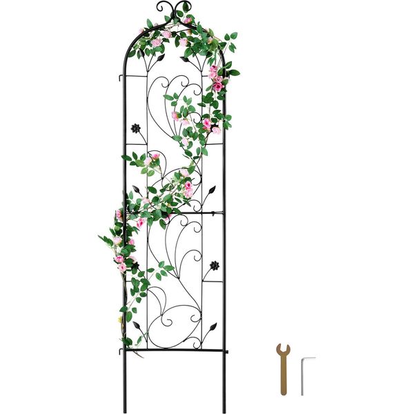Succebuy Traliccio Da Giardino Per Piante Rampicanti, 152,4 X 38,1 Cm, Traliccio In Metallo Antiruggine, Supporto Da Esterno Per Rose, Cetrioli, Clematidi, Cortili, Prati-image