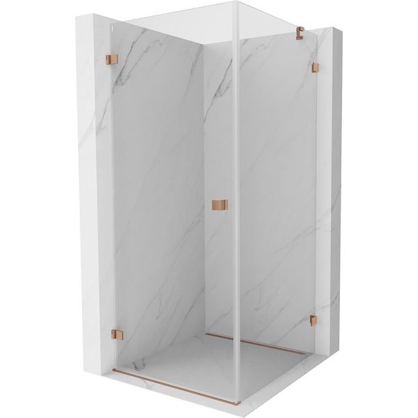 Mexen Lunar-B Cabina Doccia A Battente Sinistra 80 X 80 Cm, Trasparente, Rame Satinato - 832-080-080-65-00-L-image