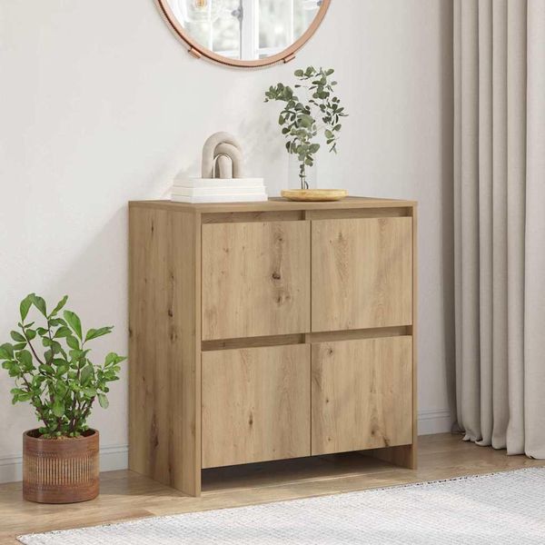 Vidaxl Credenza Artisan In Rovere 70 X 41 X 75 Cm Materiale A Base Di Legno-image