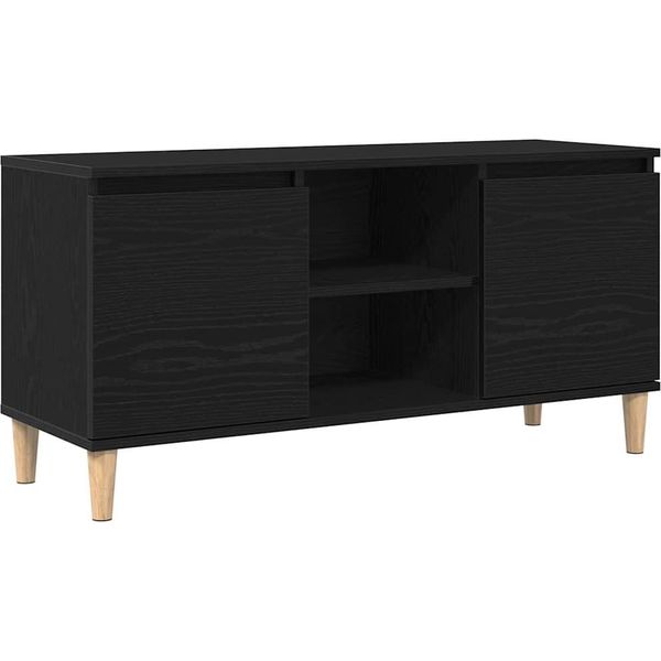 Syfax™ Mobile Tv Rovere Nero 102 X 35 X 50 Cm Legno Multistrato-image