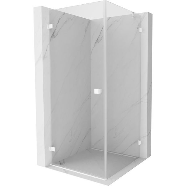 Mexen Lunar-B Cabina Doccia Battente Sinistra 80 X 80 Cm, Trasparente, Bianca - 832-080-080-20-00-L-image