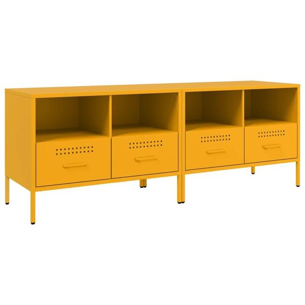Syfax™ Mobili Tv 2 Pz Giallo Senape 68X39X50,5 Cm In Acciaio-image