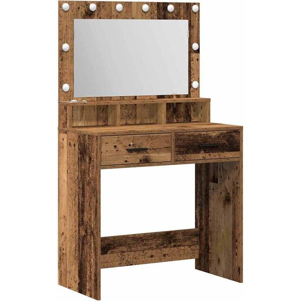 Syfax™ Tavolo Da Trucco Con Cassetto Legno Vecchio 79 X 41 X 135 Cm-image