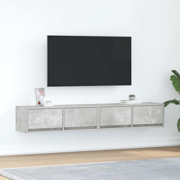 Syfax™ Mobili Tv 2 Pz Grigio Cemento 80X31X25,5Cm In Legno Multistrato-image