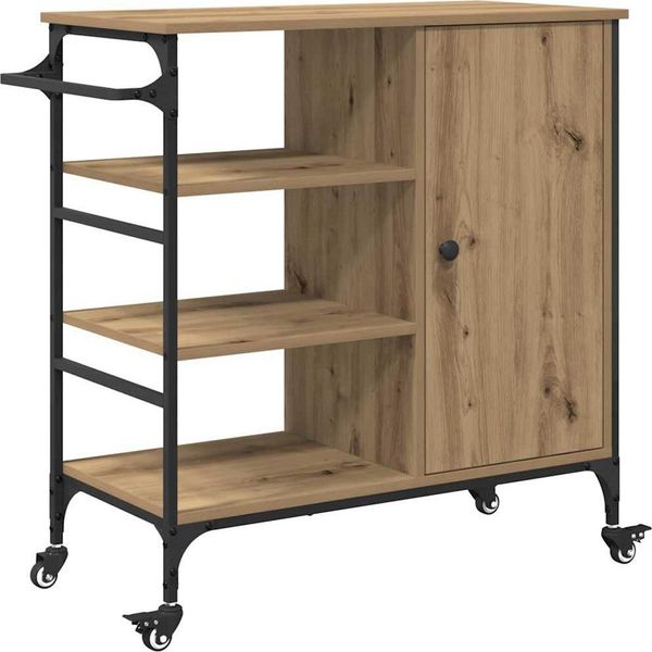 Syfax™ Carrello Da Cucina Rovere Artigianale 87,5 X 39 X 84,5 Cm-image