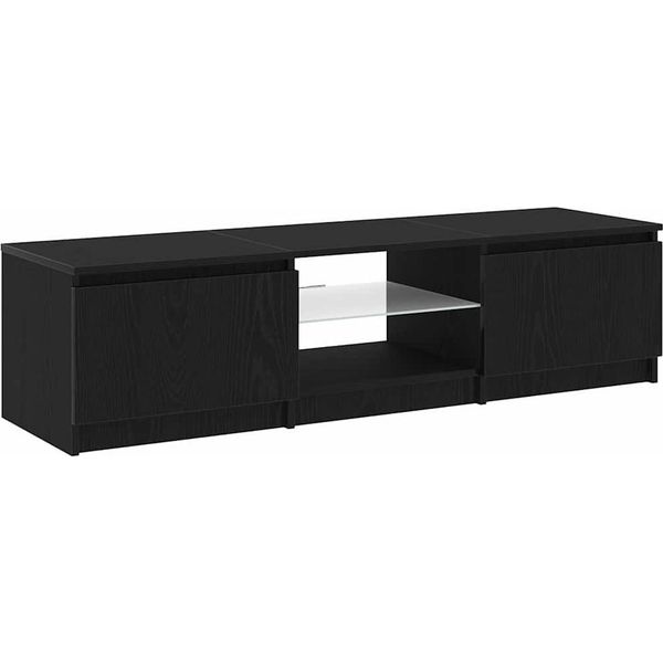Syfax™ Mobile Tv Rovere Nero 140 X 38,5 X 36 Cm Legno Multistrato-image