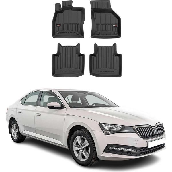 2015-2025 Skoda Superb Estate Tappetini Tpe Nero 4 Pezzi-image