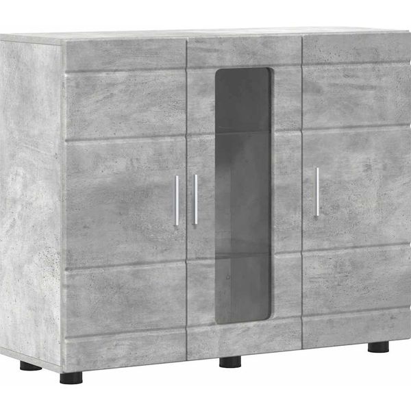 Syfax™ Armadio In Legno Grigio Cemento 88,5 X 30,5 X 73 Cm-image