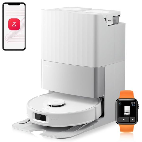 Roborock Qrevo Edge S5A Robot Aspirapolvere 18.500 Pa (Aggiornamento Da S8 Pro Ultra), 75℃ Lavaggio Mop Ad Acqua Calda, Doppio Anti-Groviglio, Flexiarm Design™ Bianco-image