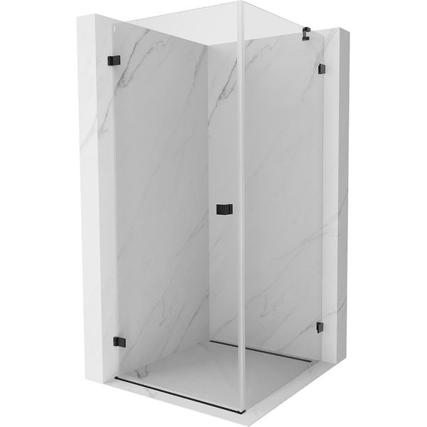Mexen Lunar-B Cabina Doccia Battente Sinistra 70 X 70 Cm, Trasparente, Nera - 832-070-070-70-00-L-image