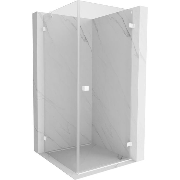 Mexen Lunar-B Cabina Doccia A Battente Destra 70 X 70 Cm, Trasparente, Bianca - 832-070-070-20-00-P-image