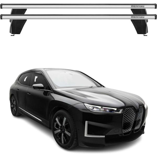 Portapacchi Menabo Per Bmw Ix I20 2021-2025 Traversa Abe Grigio Alluminio-image