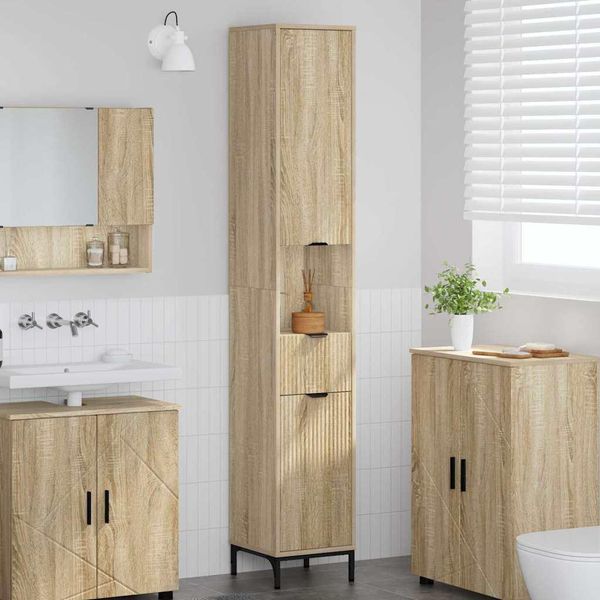 Syfax™ Mobile Da Bagno Con Cassetto Rovere Sonoma 31,5 X 33 X 190 Cm-image