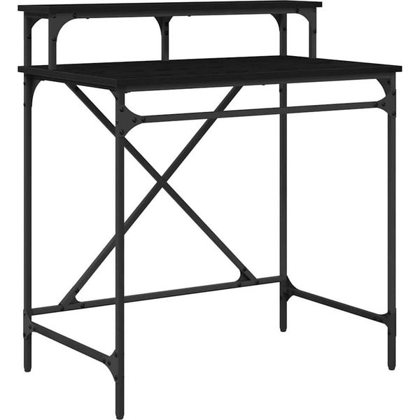 Syfax™ Scrivania Rovere Nero 80 X 50 X 90 Cm Legno Multistrato-image