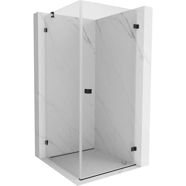 Mexen Lunar-B Cabina Doccia Battente Destra 70 X 70 Cm, Trasparente, Nero - 832-070-070-70-00-P-image