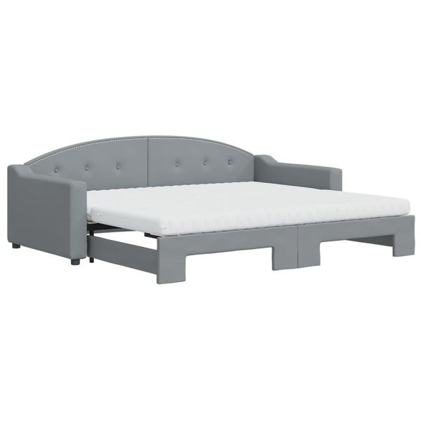 Syfax™ Divano Letto Estraibile Materassi Grigio Chiaro 90X200 Tessuto-image