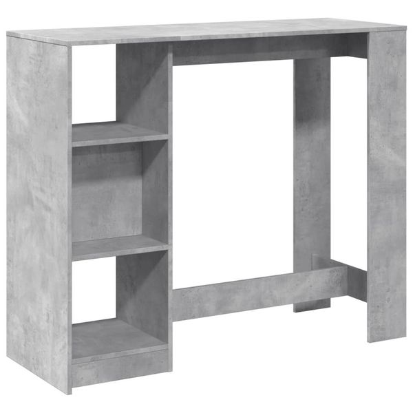 Syfax™ Tavolo Bar Ripiano Grigio Cemento 124X46X103,5 Cm Multistrato-image