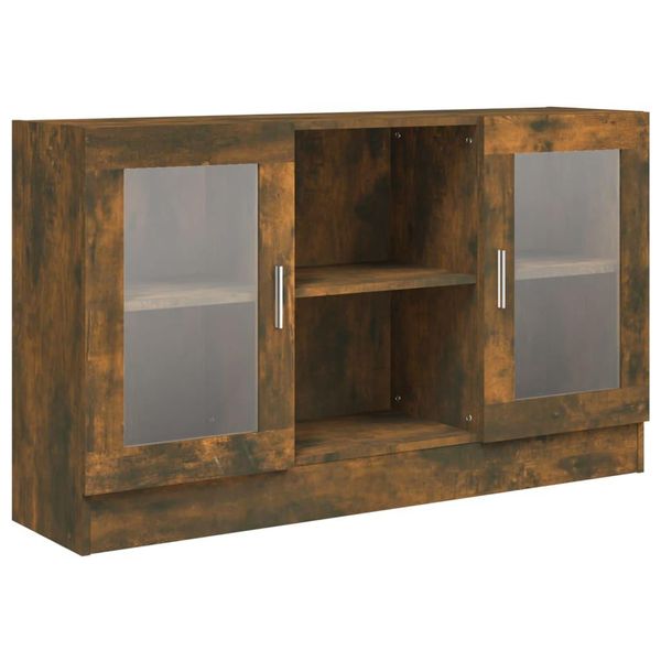 Syfax™ Mobile Vetrina Rovere Fumo 120X30,5X70 Cm In Legno Multistrato-image