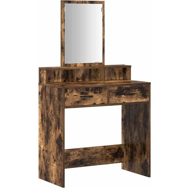Syfax™ Tavolo Da Trucco Rovere Fumé 79 X 41 X 140 Cm Legno Multistrato-image