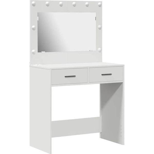 Syfax™ Tavolo Da Trucco Bianco 78,5 X 41 X 135 Cm Legno Multistrato-image