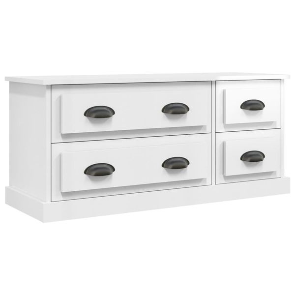 Syfax™ Mobile Porta Tv Bianco Lucido 100X35,5X45 Cm Legno Multistrato-image