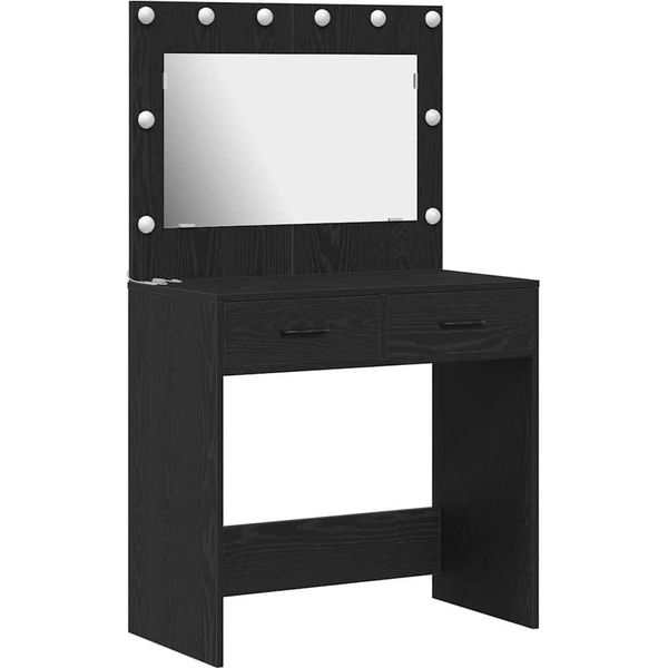 Syfax™ Tavolo Da Trucco Con Cassetto Rovere Nero 78,5 X 41 X 135 Cm-image