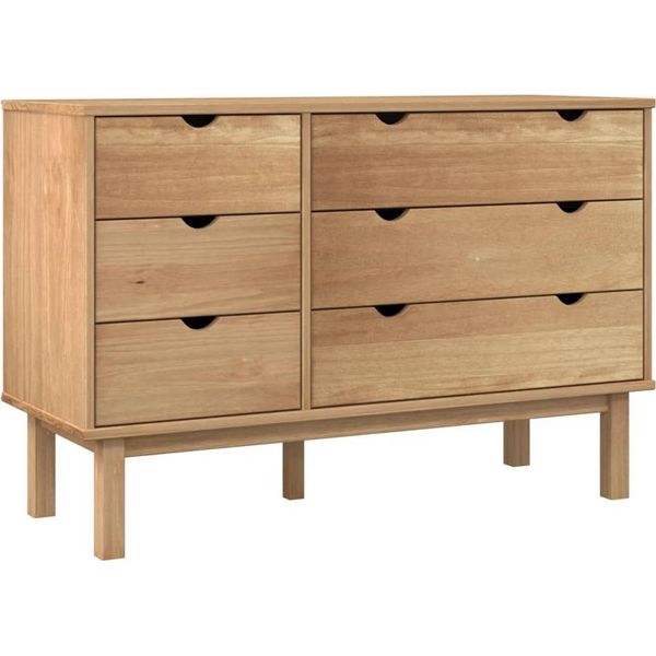 Syfax™ Cassettiera Otta 111X43X73,5 Cm Cm In Legno Massello Di Pino-image