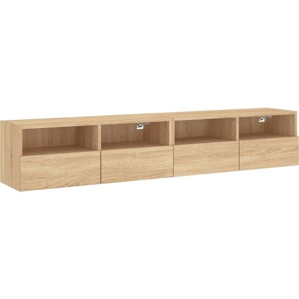 Syfax™ Mobili Tv Parete 2Pz Rovere Sonoma 80X30X30Cm Legno Multistrato-image