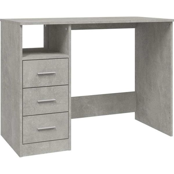 Syfax™ Scrivania Cassetti Grigio Cemento 102X50X76Cm Legno Multistrato-image