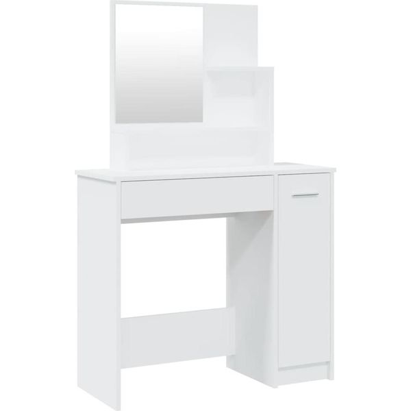 Syfax™ Toeletta Con Specchio Bianco 86,5X35X136 Cm-image