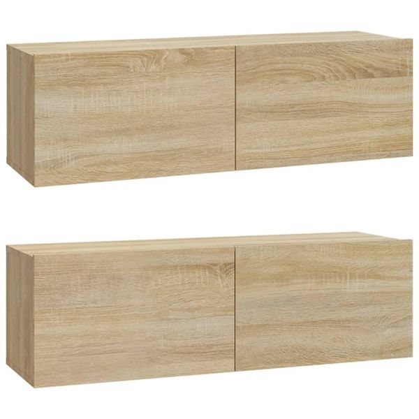 Syfax™ Mobili Tv Muro 2Pz Rovere Sonoma 100X30X30 Cm Legno Multistrato-image