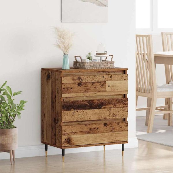 Vidaxl Credenza Con Cassetti In Legno Di Recupero 60 X 35 X 70 Cm Materiale A Base Di Legno-image