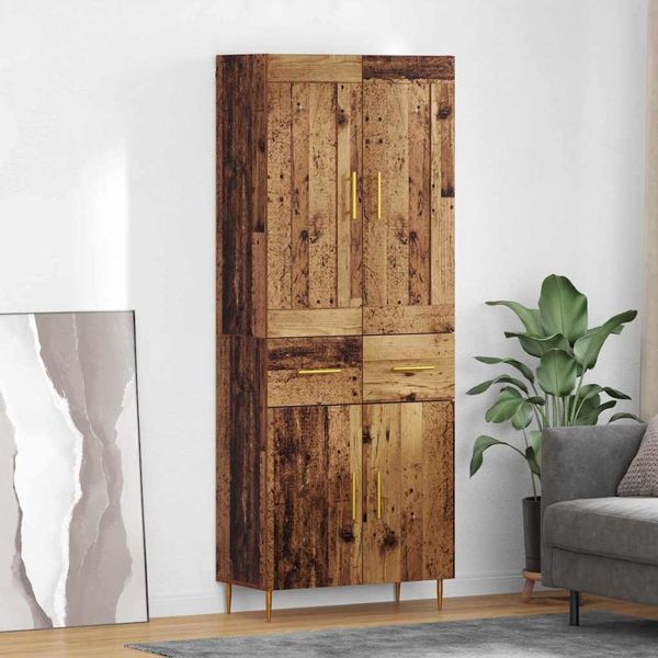 Vidaxl Credenza Con Cassetti In Legno Di Recupero 69,5 X 34 X 180 Cm Materiale A Base Di Legno-image