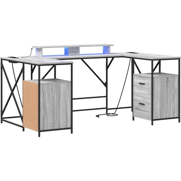 Syfax™ Scrivania Grigio Sonoma 182 X 101 X 87,5 Cm Legno Multistrato-image