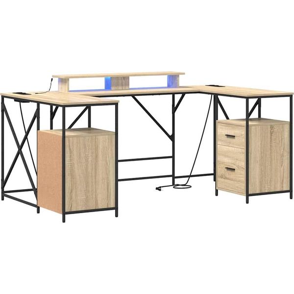 Syfax™ Scrivania Rovere Sonoma 182 X 101 X 87,5 Cm Legno Multistrato-image
