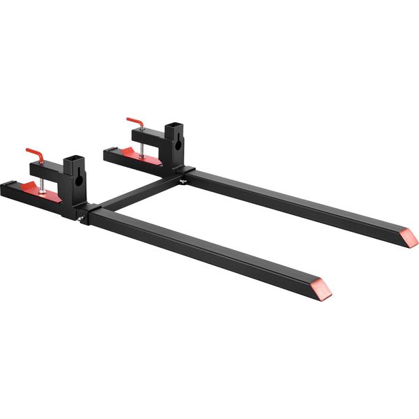 Forche Per Pallet Succebuy Con Capacità Di Carico Di 907 Kg, Lunghezza Totale Di 1490 Mm, Barra Stabilizzatrice Regolabile, Adatte A Trattori, Pale Caricatrici E Minipale, Colore Nero-image