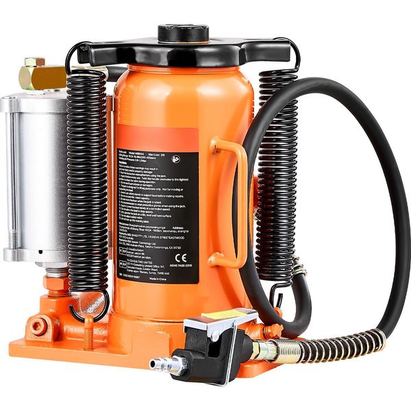 Cric Pneumatico Succebuy Con Capacità Di 20 T, Range Di Sollevamento Da 260 A 495 Mm, Funzionamento Pneumoidraulico E Manuale. Ideale Per Suv, Pick-Up, Camion, Camper E Riparazioni Auto.-image