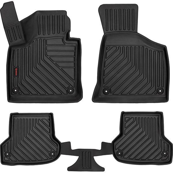 Tappetini Auto In Gomma 3D Wielganizator Per Audi A3 8P Hatchback, Sportback, Cabrio (2003-2011) – Neri, Bordo Alto, Set 4 Pz-image