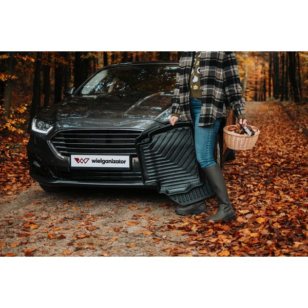 Tappetini Auto In Gomma 3D Wielganizator Per Seat Leon Iii Hatchback, Station Wagon, Variant (2012-2020) – Neri, Bordo Alto, Set 4 Pz-image