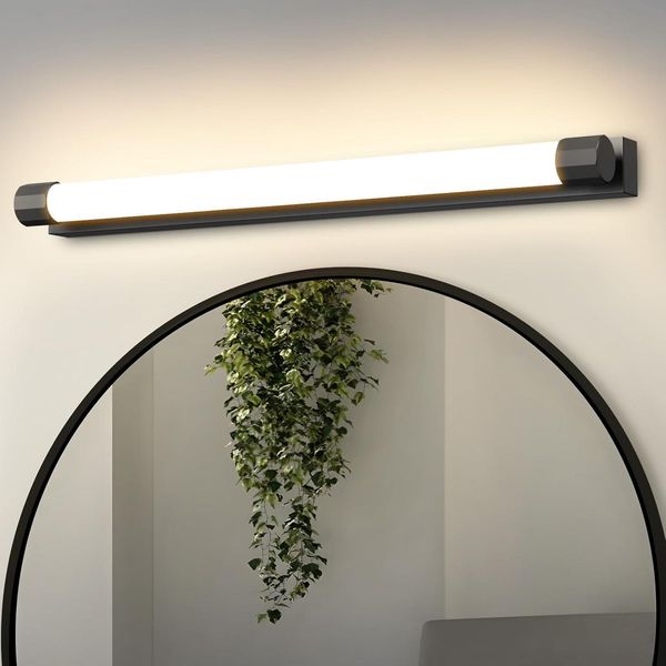 Zmh Led Lampada A Specchio Bagno Lampada A Specchio 50CM 10W Lampada Da Bagno Parete Nera Lampada Da Parete Bagno Bianco Neutro 4000K Luce Da Parete Bagno Moderno Luce Per Cantina-image