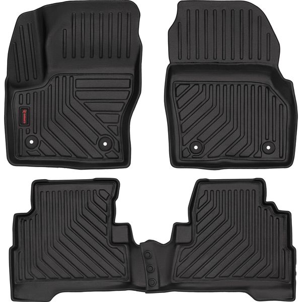 Tappetini Auto In Gomma 3D Wielganizator Per Ford Kuga MK2 Suv (2012-2019) – Neri, Bordo Alto, Set 4 Pz-image