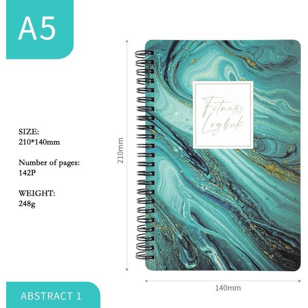 Inf A5 Fitness Planner - Design Astratto, Diario Allenamento & Tracker Giornaliero-image